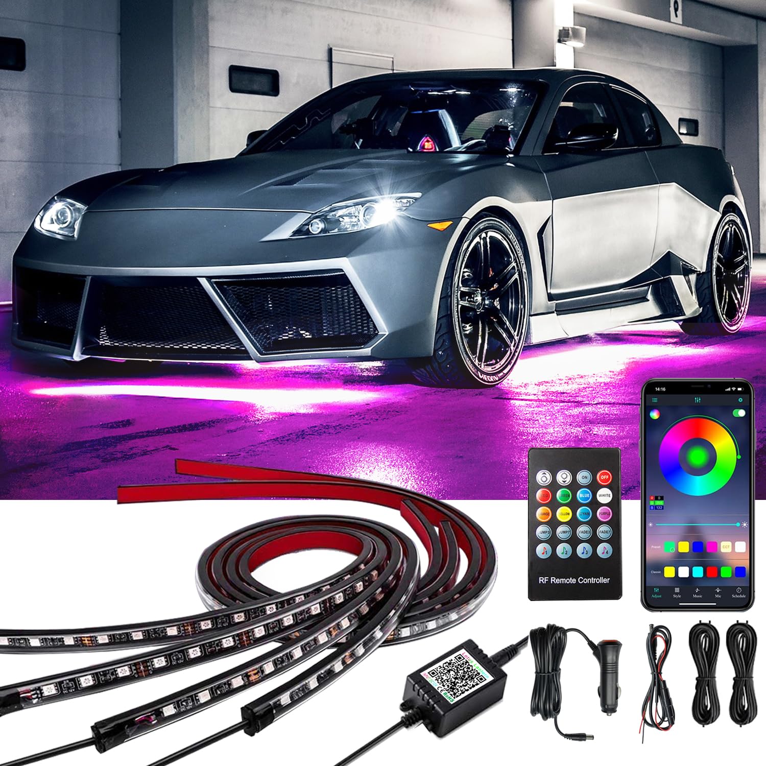 Illustrative example of led strip lights for car exterior from Google Search