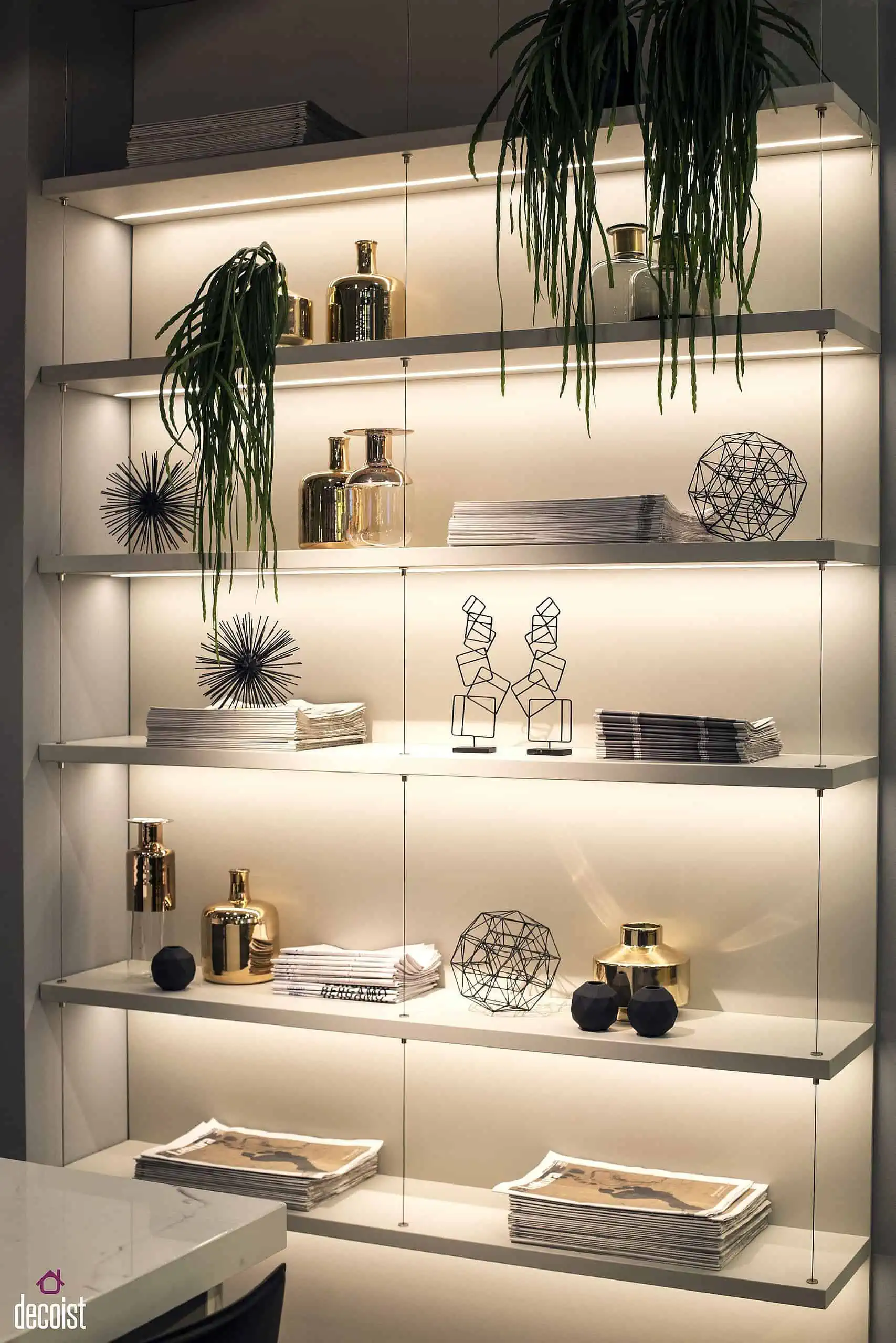 Illustrative example of led strip lights for shelves from Google Search