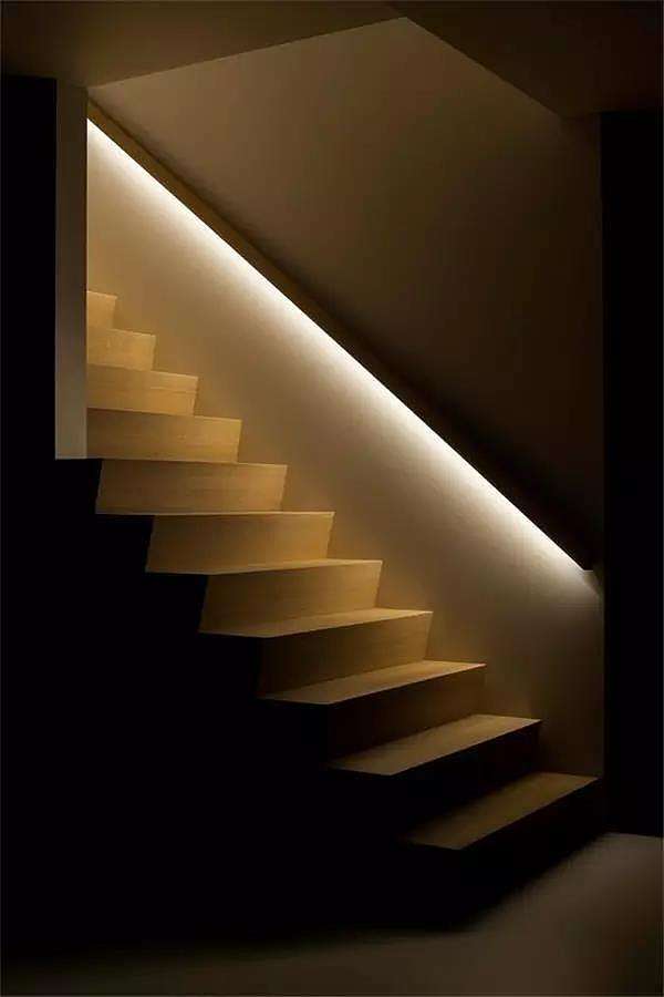 Illustrative example of led strip lights for stairs from Google Search