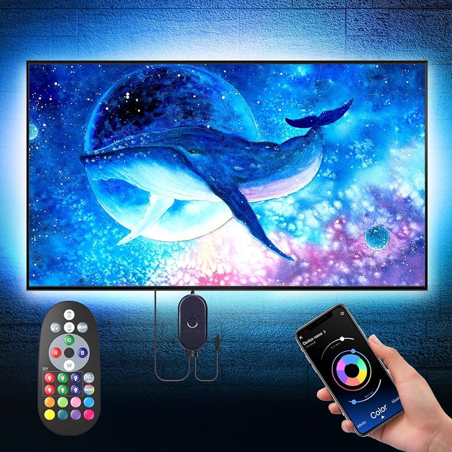 Illustrative example of led strip lights for television