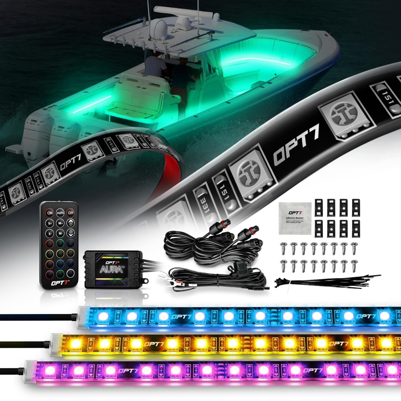 Illustrative example of led strip lights in boat