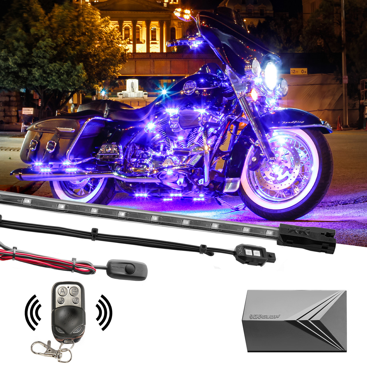Illustrative example of led strip lights on motorcycle from Google Search