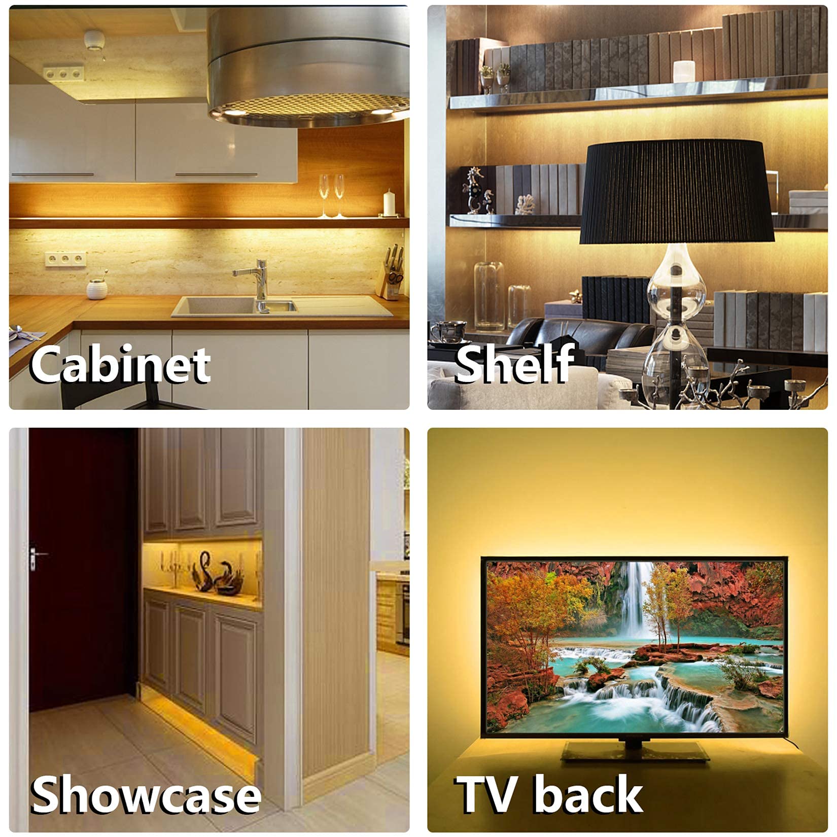 Illustrative example of led strip lights under cabinet from Google Search