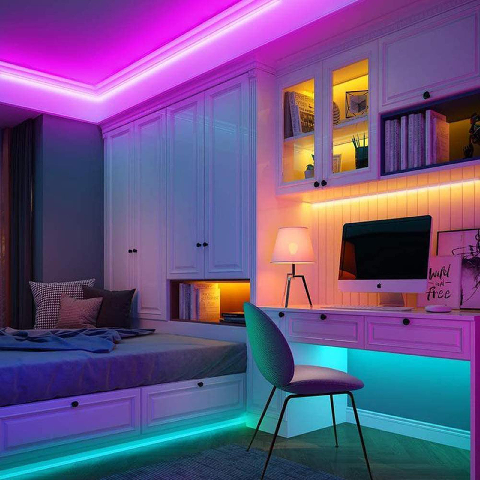 Illustrative example of led strip lights under cabinet from Google Search