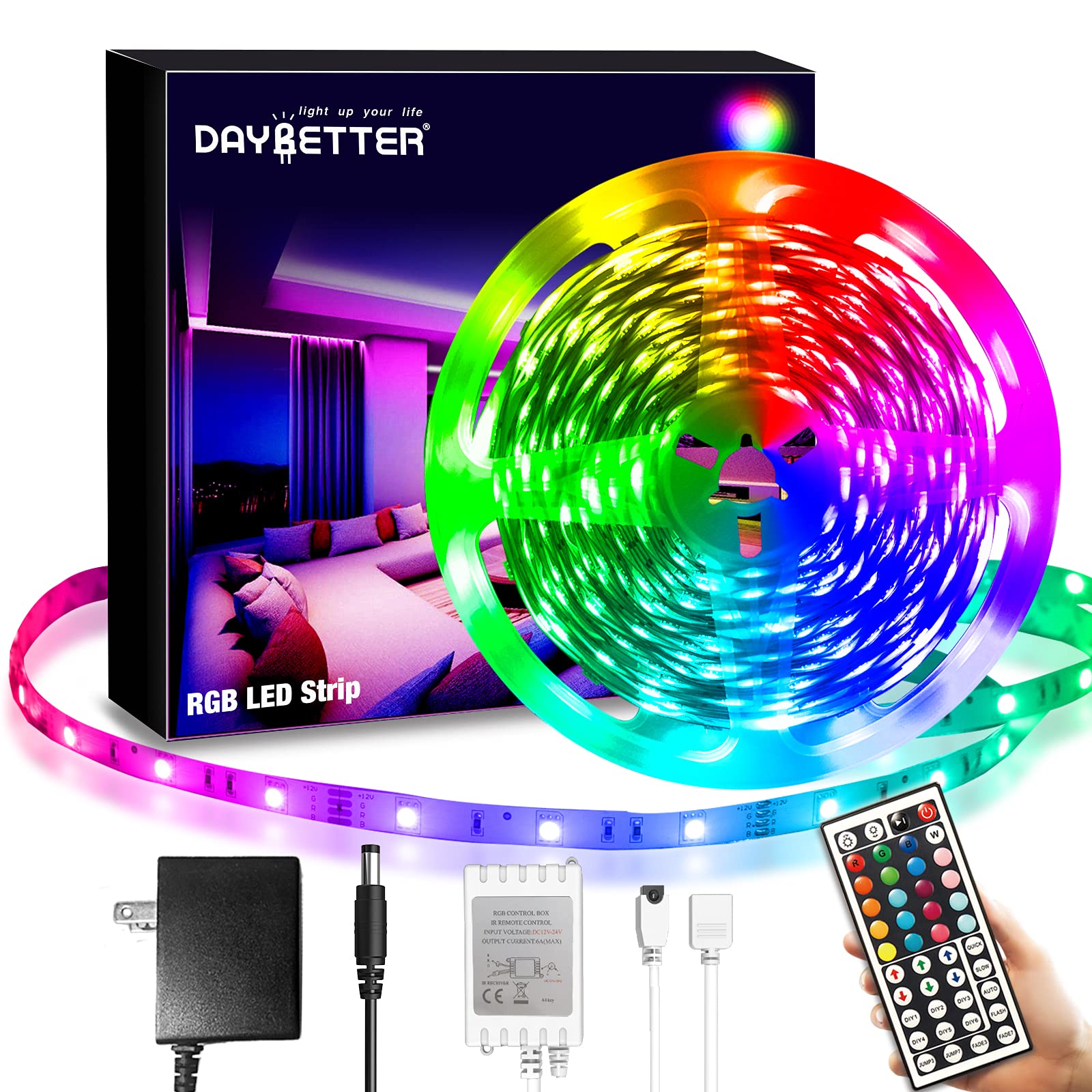 Illustrative example of led strip lights with remote from Google Search