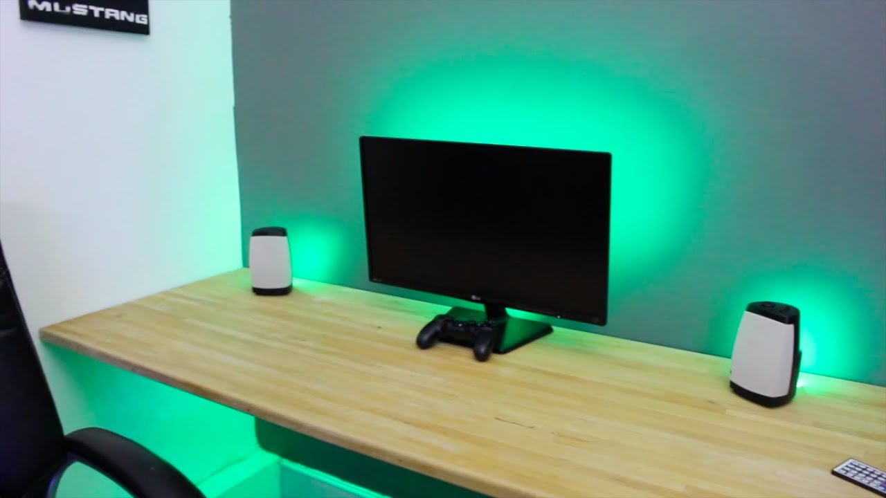 Illustrative example of led strip on desk from Google Search
