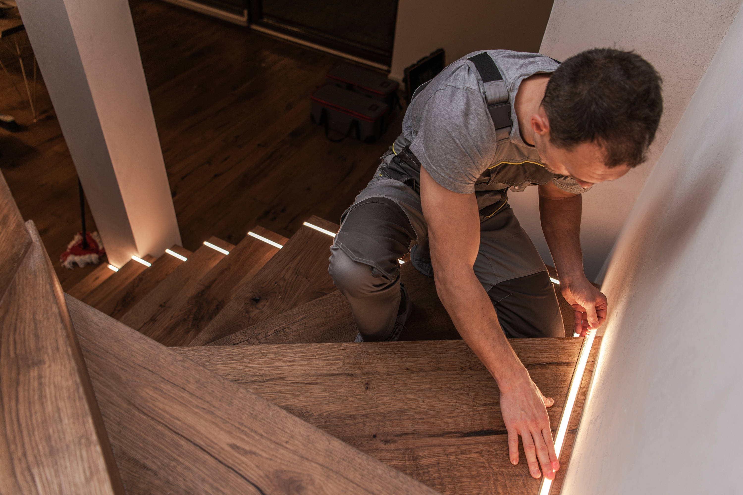 Illustrative example of led strip on stairs from Google Search