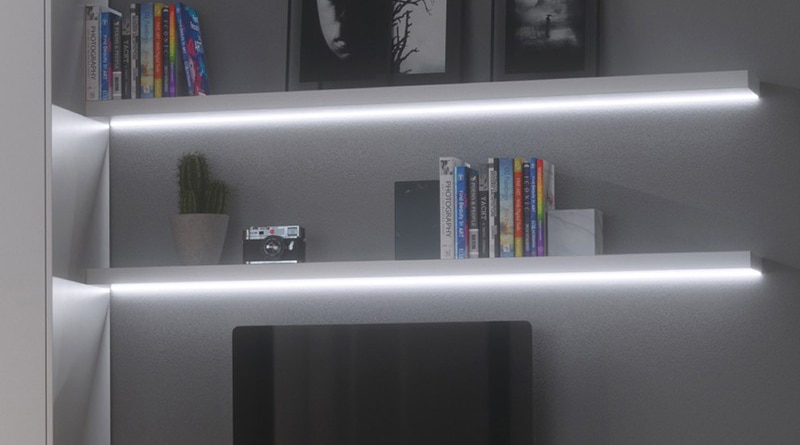 Illustrative example of led strip shelf lighting