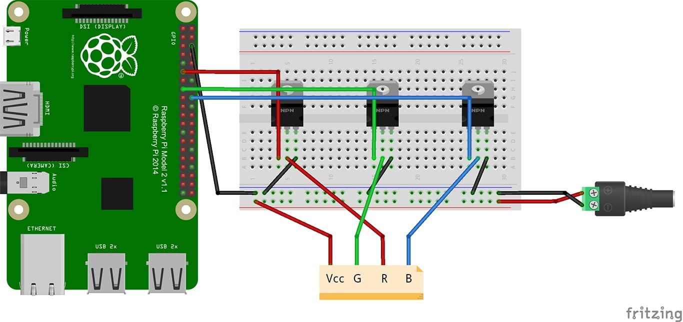 Illustrative example of led strip with raspberry pi from Google Search