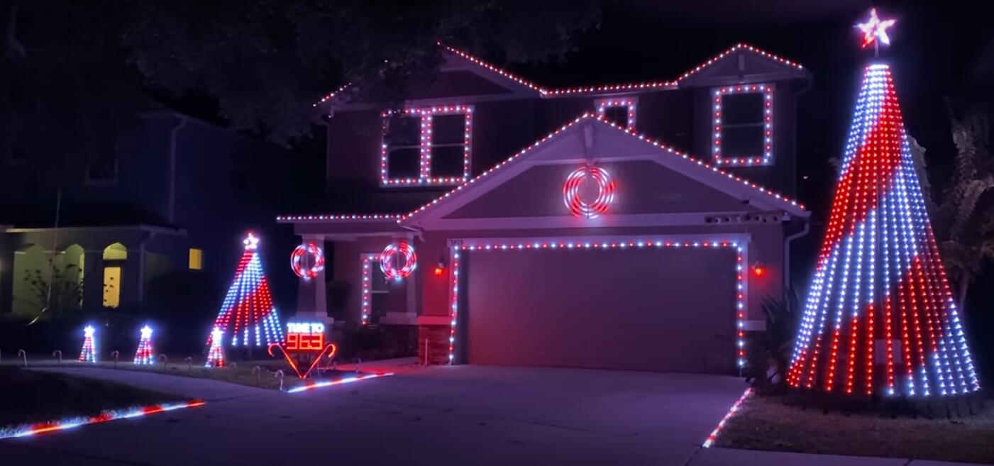 Illustrative example of led strips as christmas lights