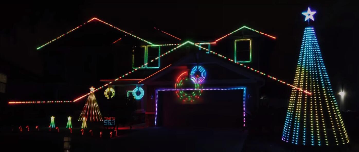 Illustrative example of led strips as christmas lights