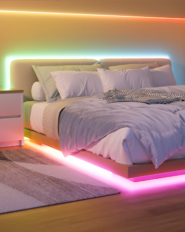 Illustrative example of led strips for bed from Google Search