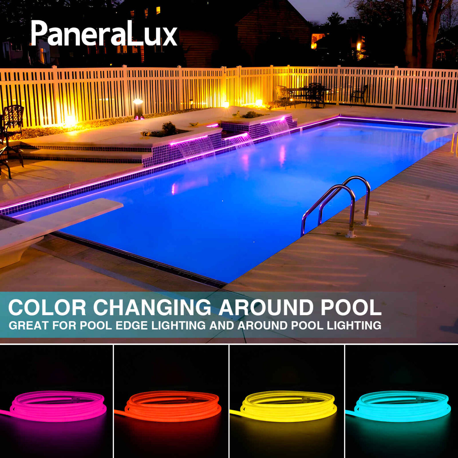 Illustrative example of light strips for pool from Google Search