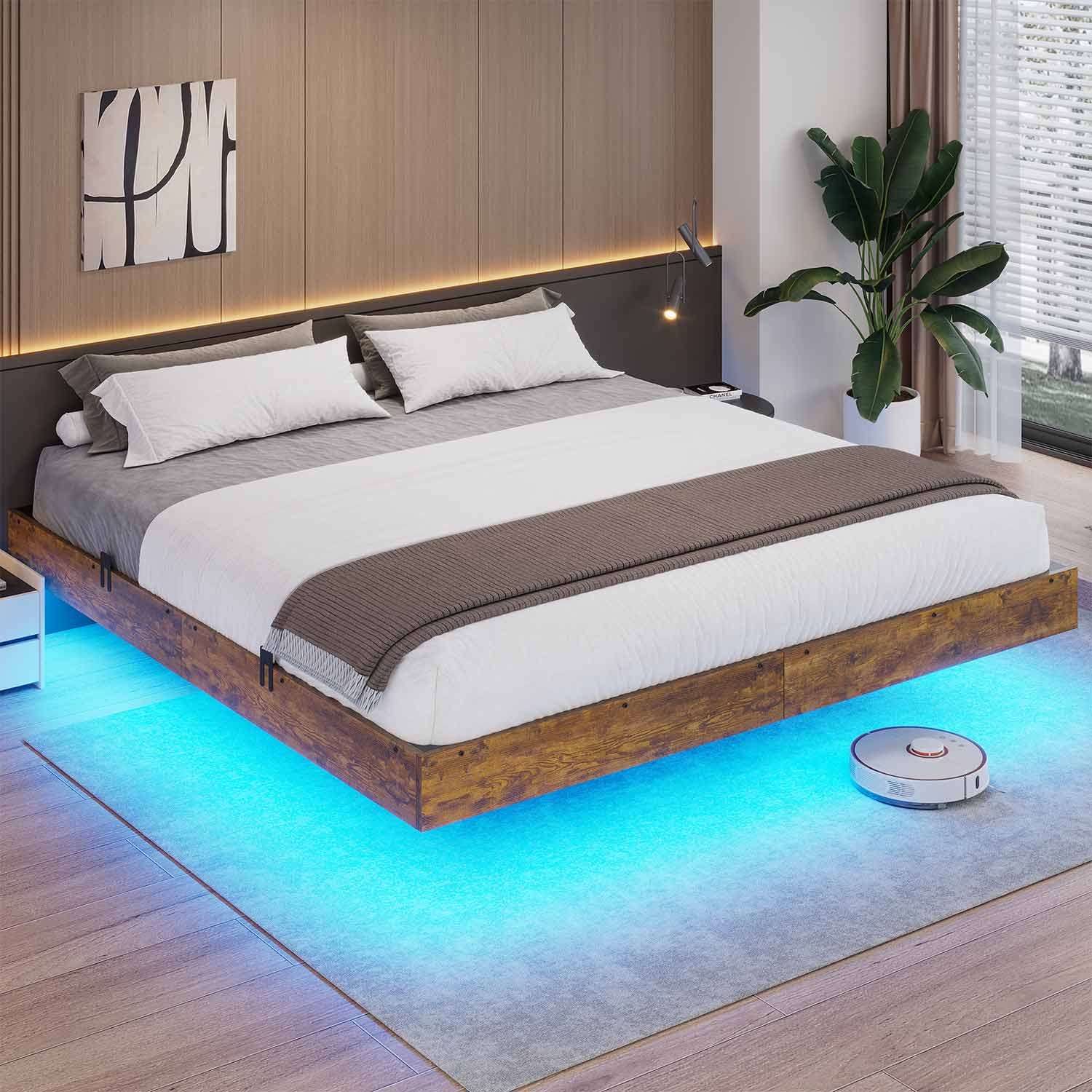 Illustrative example of lights on bed frame from Google Search