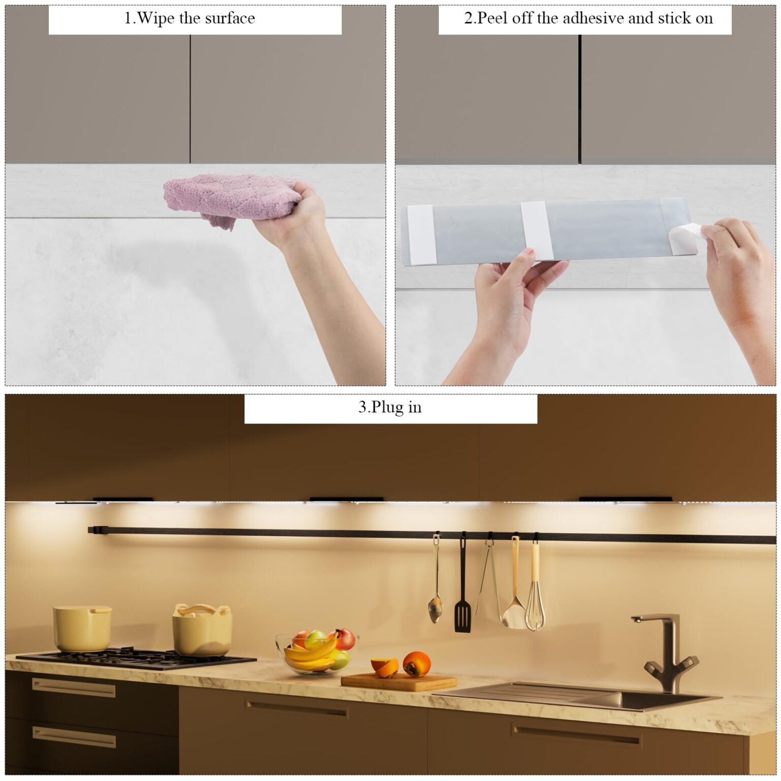 Illustrative example of luces para gabinetes de cocina