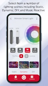 Illustrative example of monster led light strip app from Google Search