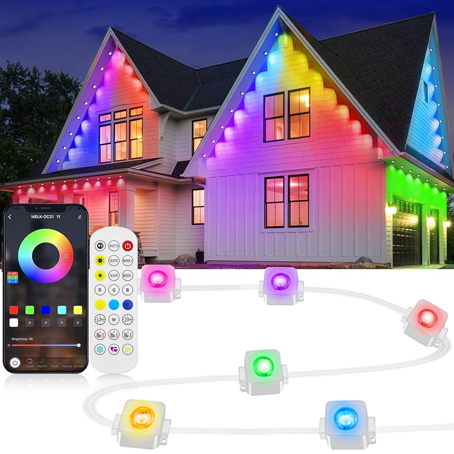 Illustrative example of permanent outdoor led strip lights from Google Search