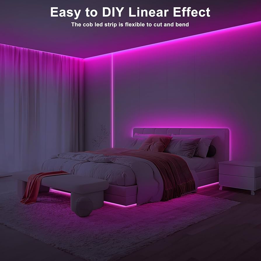 Illustrative example of pink led strip lights from Google Search