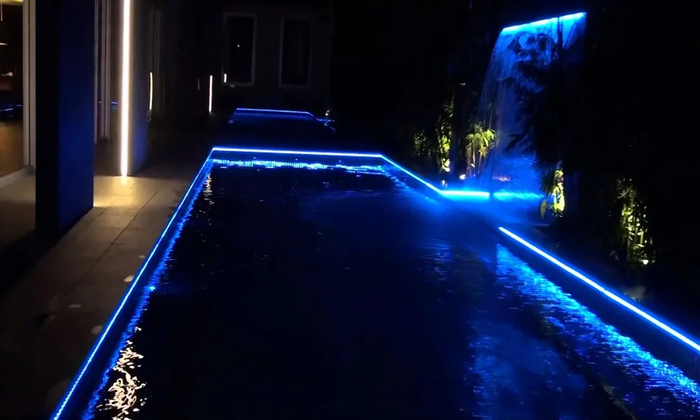 Illustrative example of pool led strip lights
