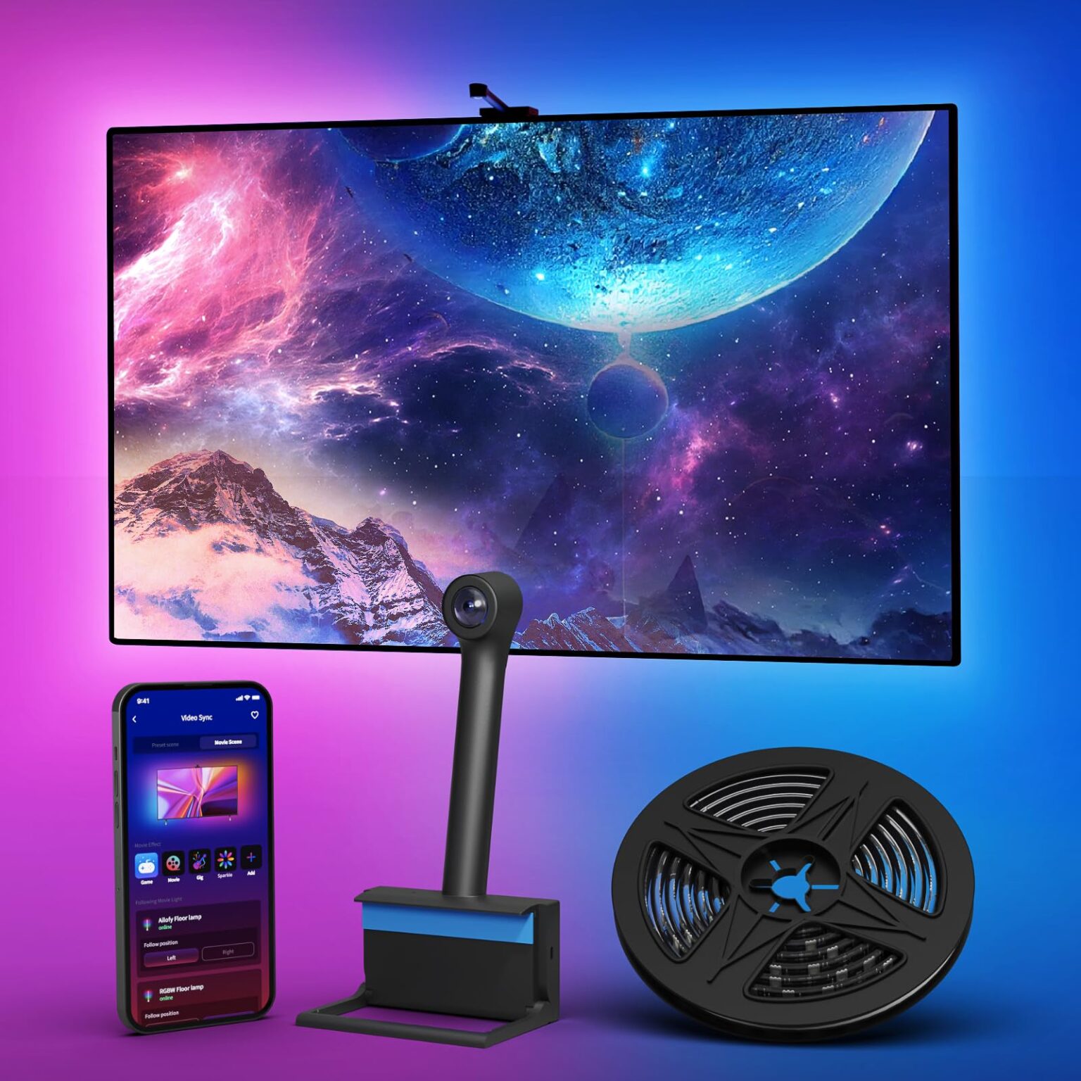 Illustrative example of smart lights for tv