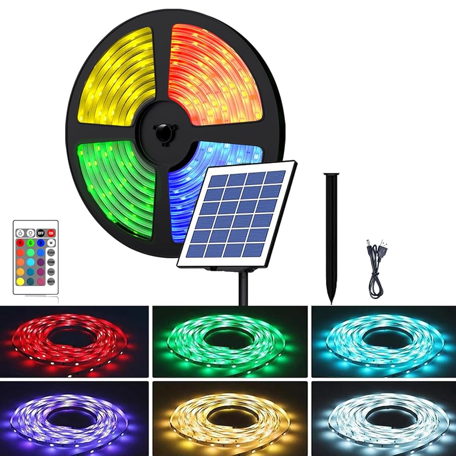 Illustrative example of solar powered led strip lights from Google Search