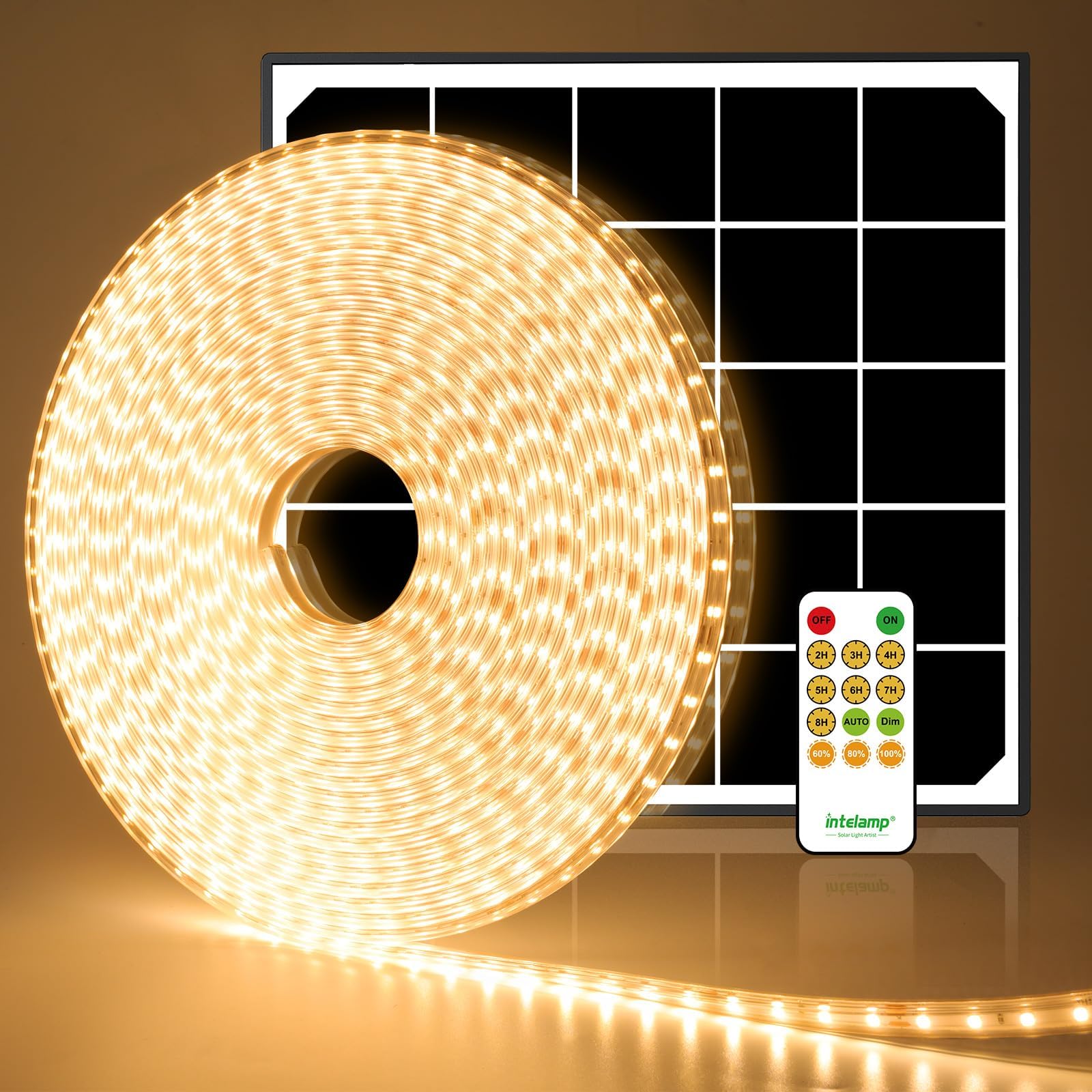 Illustrative example of solar powered led strip lights from Google Search