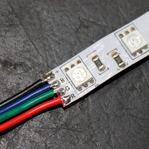 Illustrative example of soldering led strip lights from Google Search