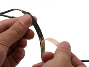 Illustrative example of sticking led strip lights