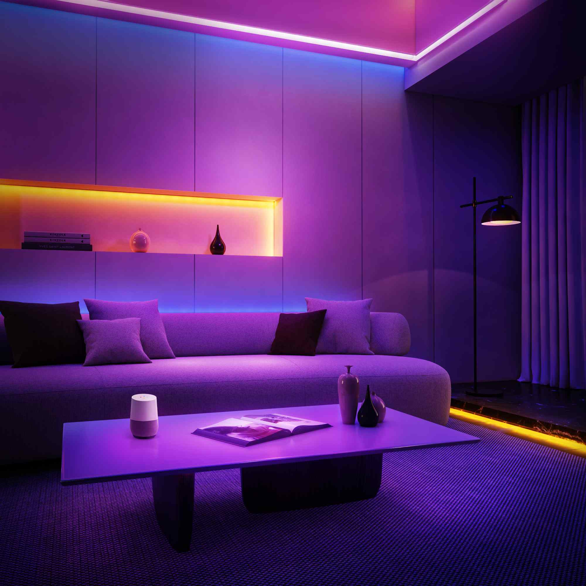 Illustrative example of strip lights led for bedroom