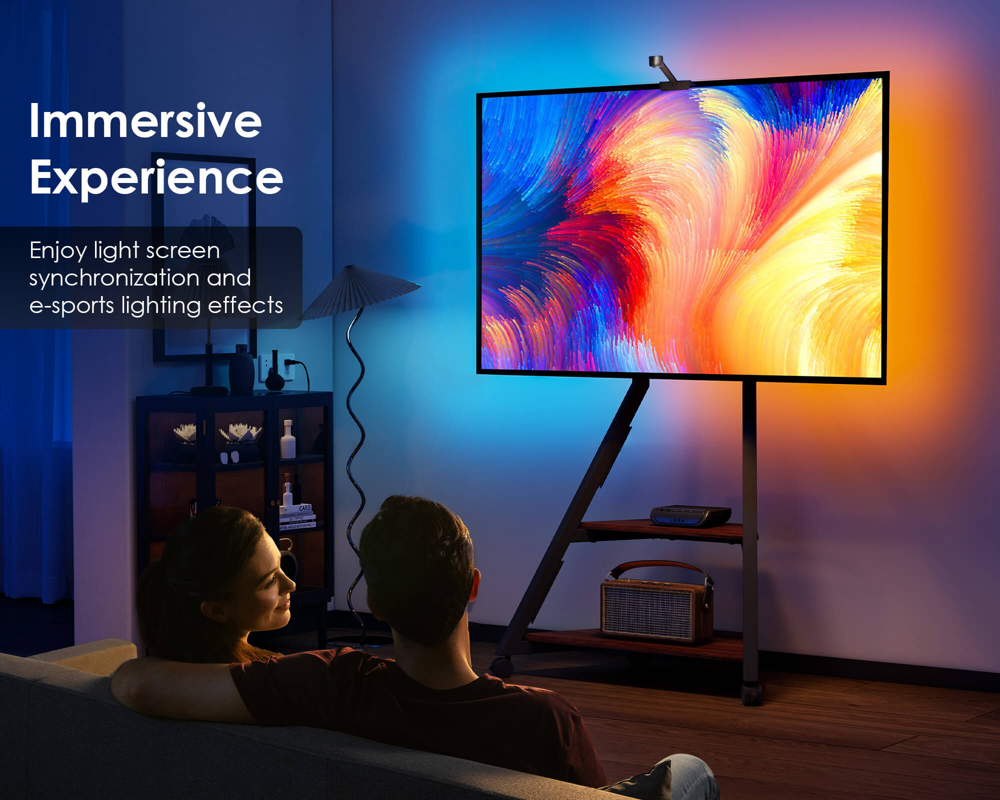 Illustrative example of strip lights tv