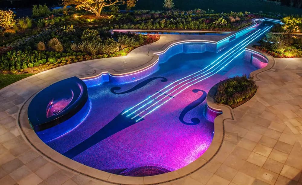 Illustrative example of swimming pool led strip lights