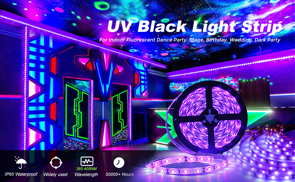 Illustrative example of ultraviolet led strip lights from Google Search