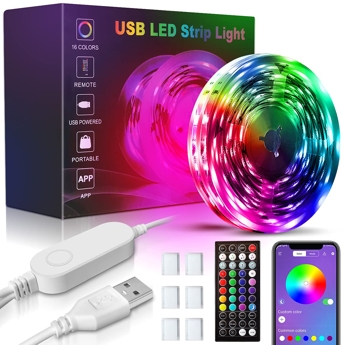Illustrative example of usb led light strip from Google Search