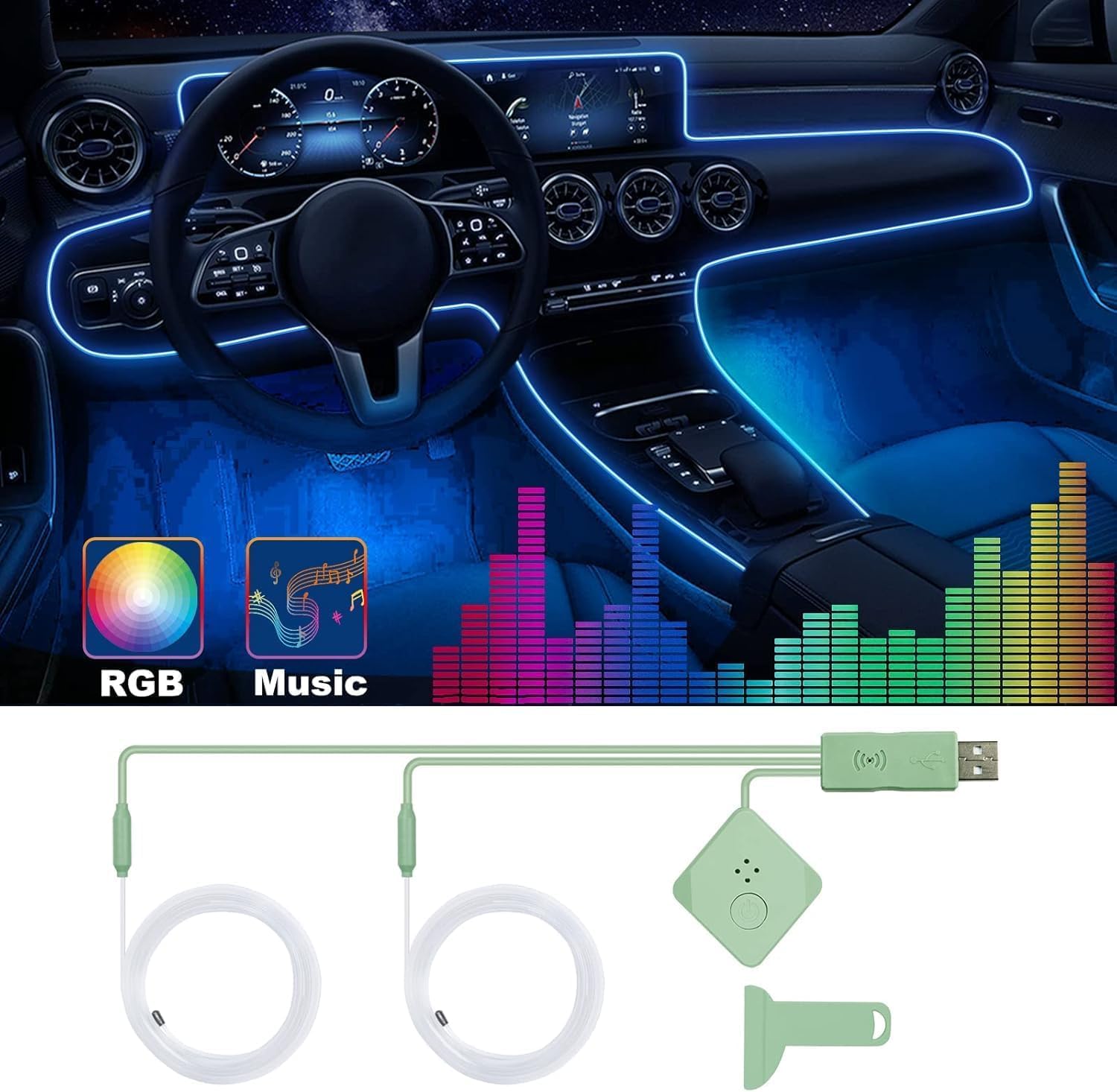 Illustrative example of vehicle led strip lights from Google Search