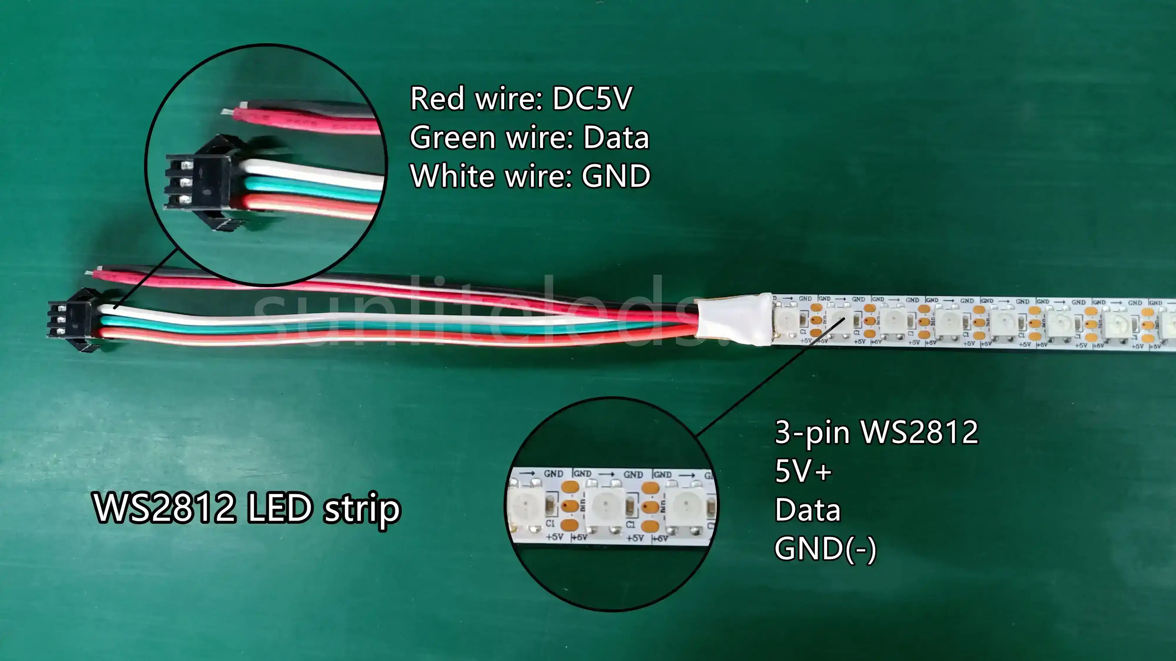 Illustrative example of w2812 led strip from Google Search
