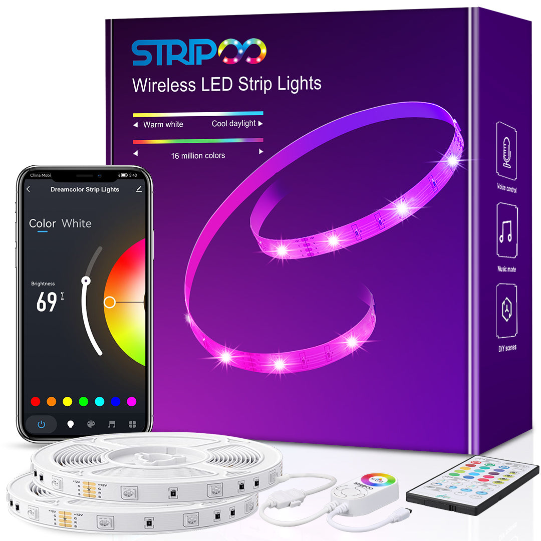 Illustrative example of wireless led strip lights