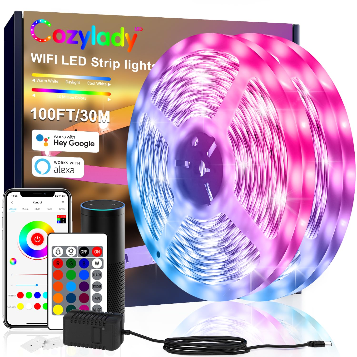 Illustrative example of wireless led strip lights