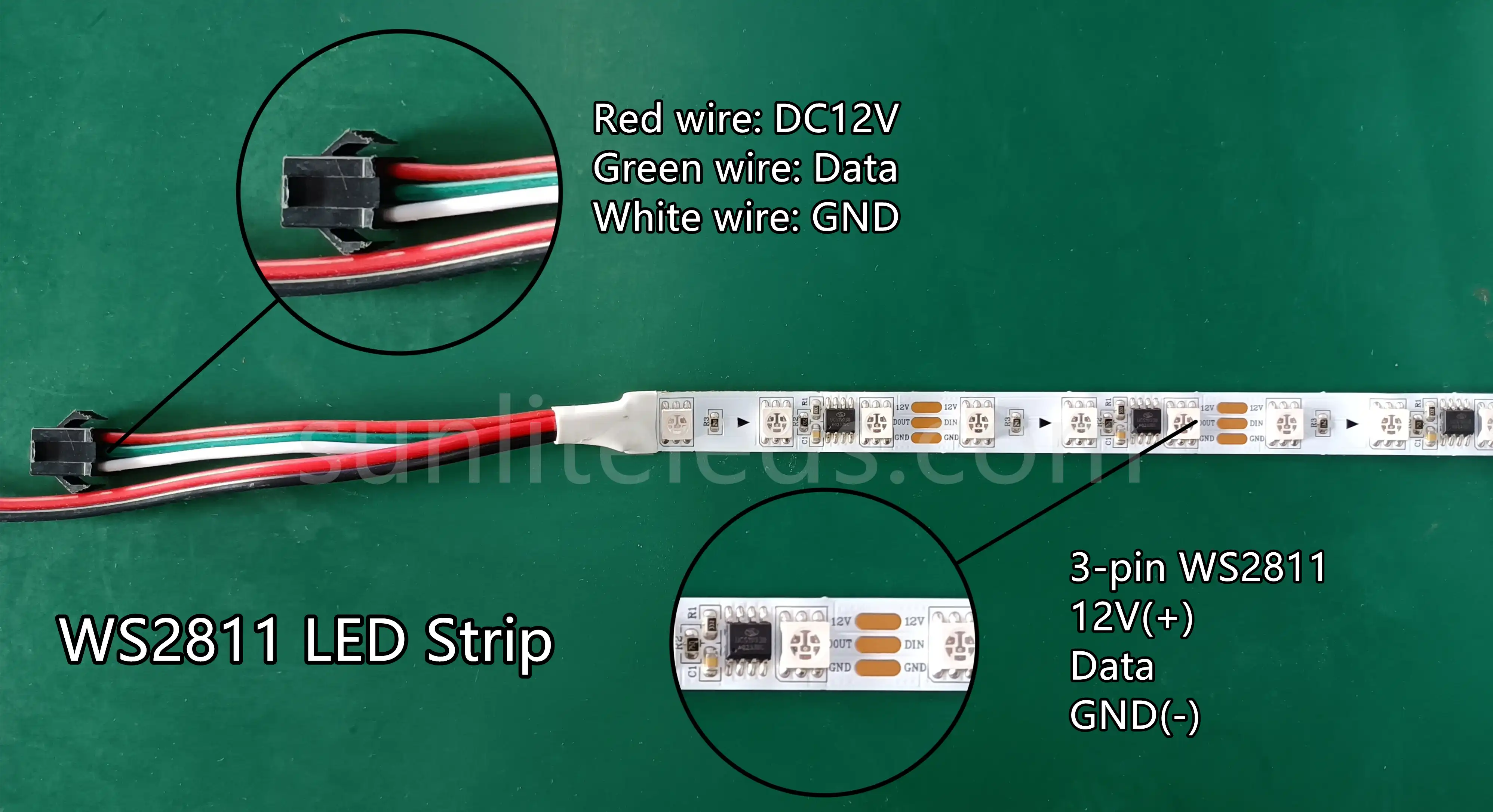 Illustrative example of ws2811b led strip