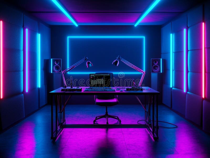 room with neon lights