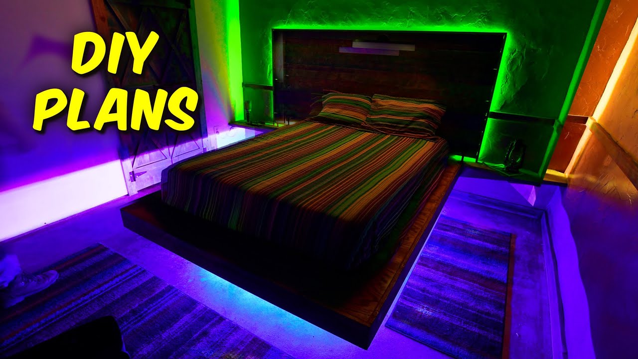 bed with lighting