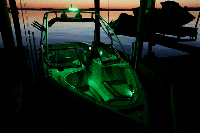 led lights on a boat