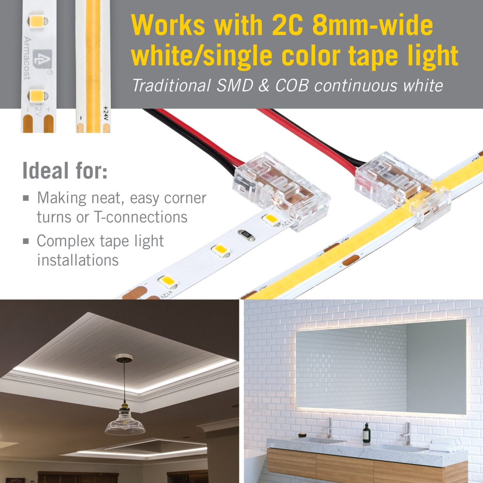 led tape corner connectors Beauty STC