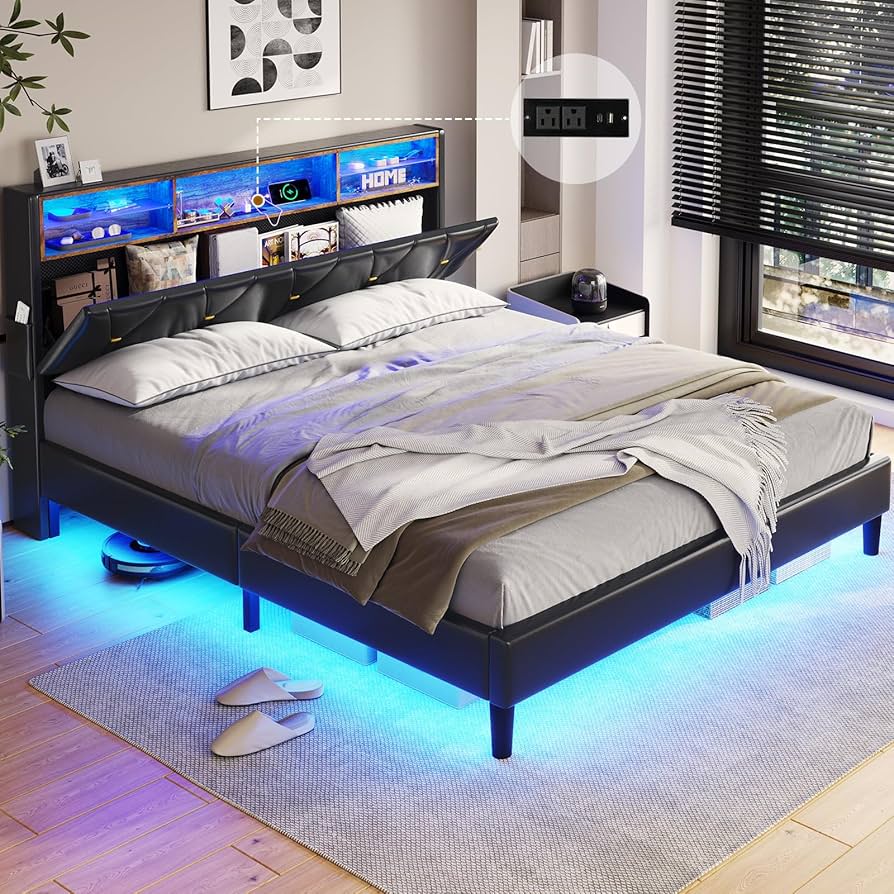 full size beds with led lights