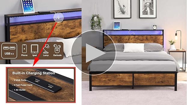 full size beds with led lights