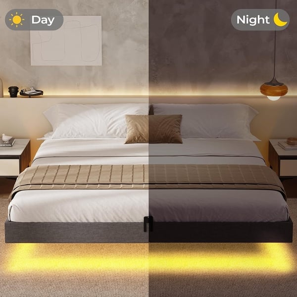 full bed frame with led lights