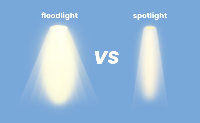 difference between spotlights and floodlights