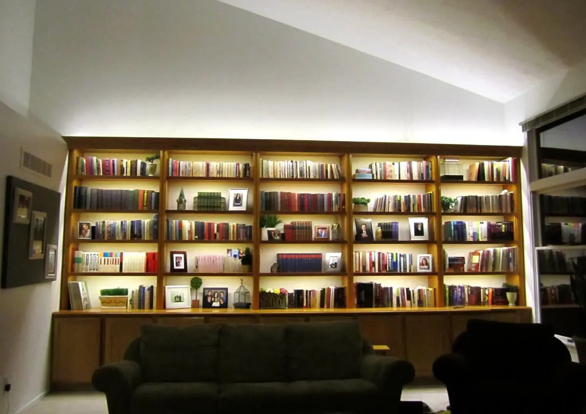 lighting built in shelves