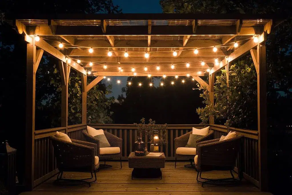 pergola string lighting
