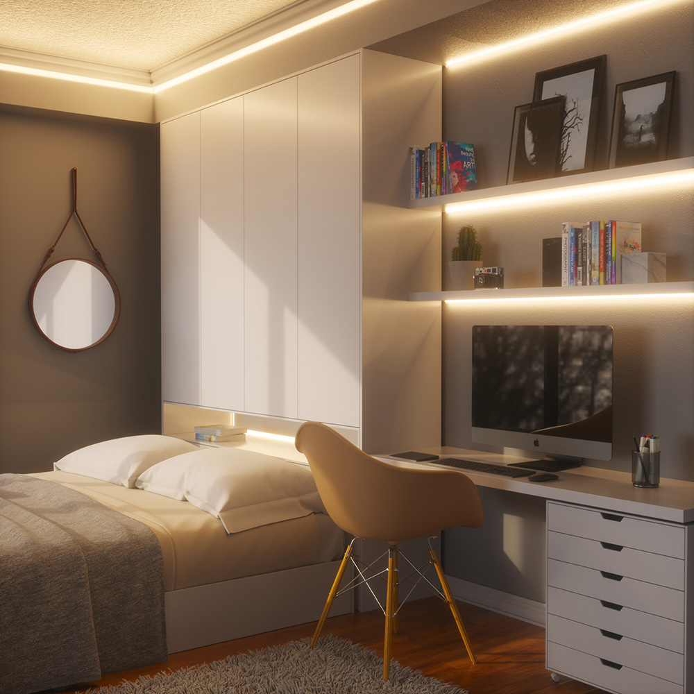 strip lighting bedroom
