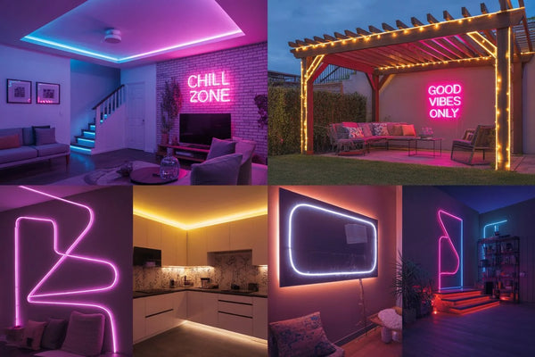 bedroom neon rope light ideas